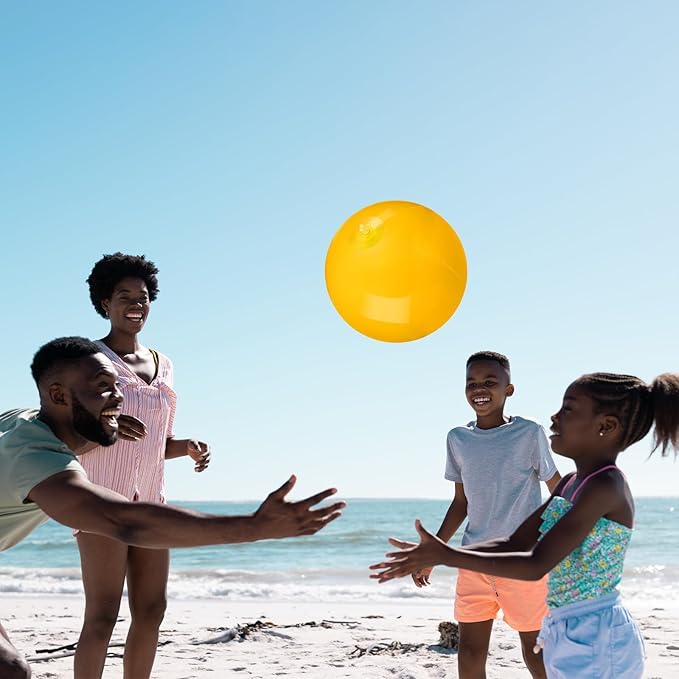 10 Pack Yellow Beach Ball - 12Inch Blow Up Beach Ball Party Supplies for Kids, Inflatable Floating Balls for Summer Pool Parties, Outdoor Activities & Birthday Decorations(Yellow)