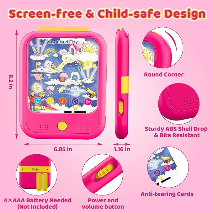 Kids Learning Tablet Bilingual, Educational Learning Toys for Toddlers 3-5 Year Olds, with 2000+ Words and Games, Autism Sensory and Speech Therapy Toys, 3 4 5 6 Year Old Girl Birthday Gift(Pink)