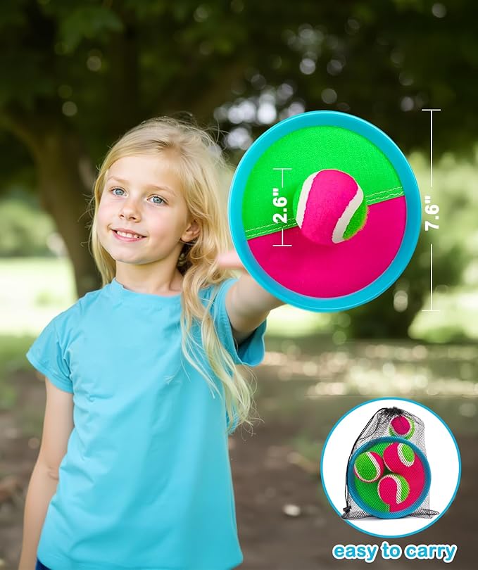 Toddler Toys Toss and Catch Ball Set, Toys for 3 4 5 6 7 8 Year Old Boys Girls Birthday Gift, Yard Outdoor Games for Kids Ages 4-8 8-12 Beach Pool