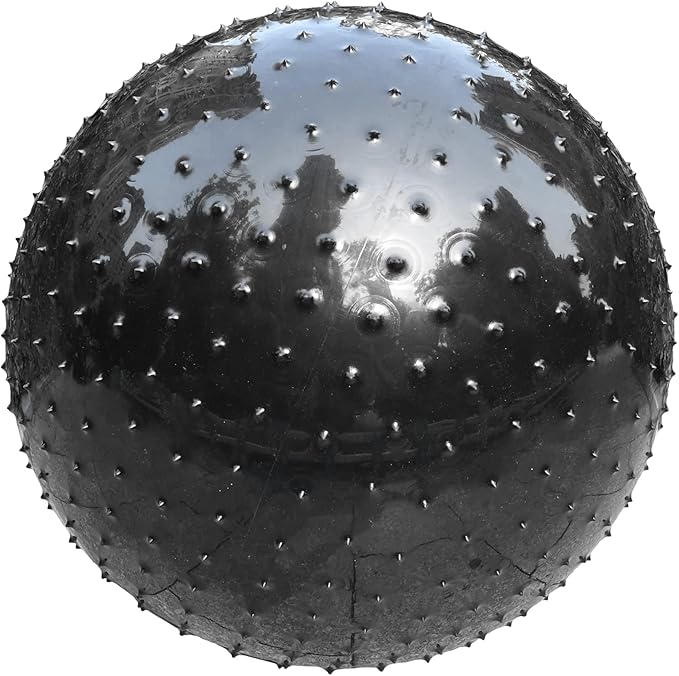 Large Sensory Massage Ball for Kids, 33.5" 85CM Bouncy Exercise Ball, Big Inflatable Toys with Tactile Spikes, Outdoor Giant Yoga Balls, Large Beach Ball (1 Black)