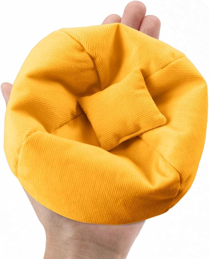 Doll Car Seat Compatible with Labubu, Handmade Bean Bag Chair for 5.9-6.7 inch Doll, Anti-Slip Bottom, Cute Doll Accessories for Display, Fans&Collectors Gifts, Durable Corduroy Fabric (Yellow)