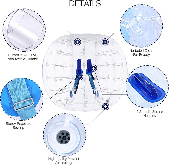 Bumper Bubble Soccer Balls for Teens/Adults, Body Zorb Ball Dia 4FT/5FT(1.2m/1.5m) 1 Pack