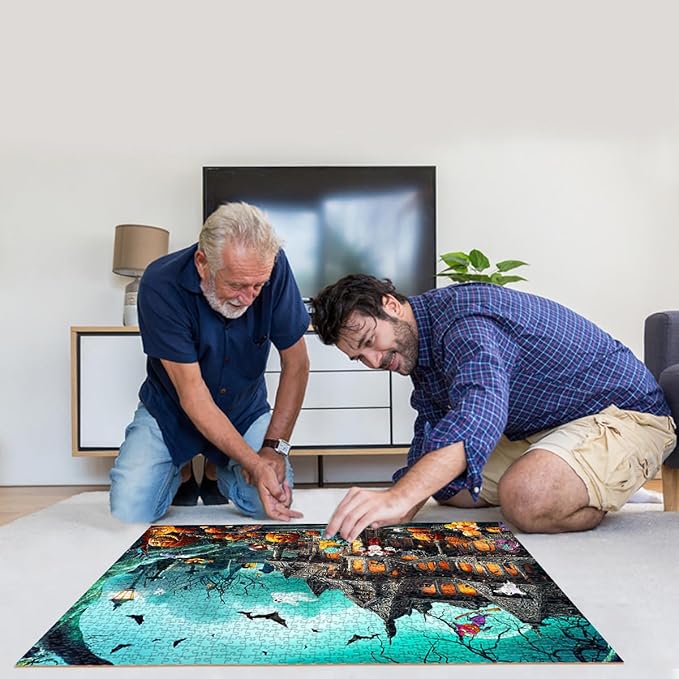 Halloween Jigsaw Puzzles for Adults 1000 Piece Puzzle for Adults 1000 Pieces Puzzle 1000 Pieces-Horror Night Watch Party