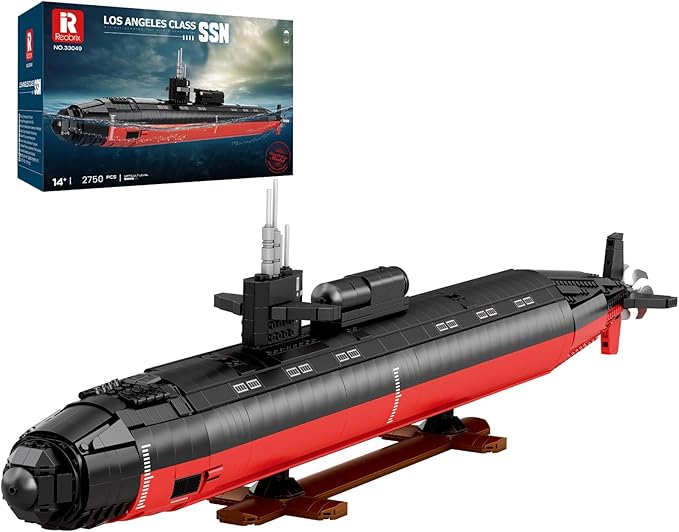 Reobrix Nuclear Submarine Building Sets for Adults, 1:125 Military Los Angeles Class SSN Submarine Model 33049, Striking Display Piece Home Decor, Collectible Submarine Toy Gifts for 14+ (2750 PCS)