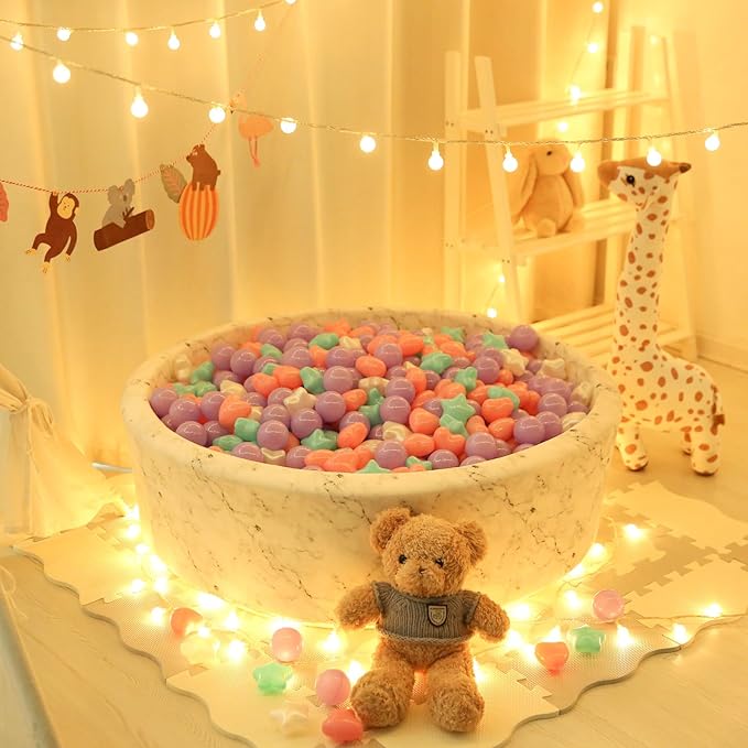 Star Ball Pit Balls for Toddlers -200pcs Phthalate Free BPA Free Non-Toxic Crush Proof Play Balls Play Tent Pool Playhouse Playpen Party Indoor Outdoor,Party Birthday