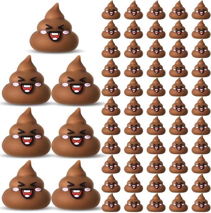 60 Pcs Tiny Poop Figurine Mini Expression Poo Statue Small Fake Poo Figures Poop for Gift Bag and Halloween Egg Fillers Hide and Seek Props Party Supplies Gifts (Brown)