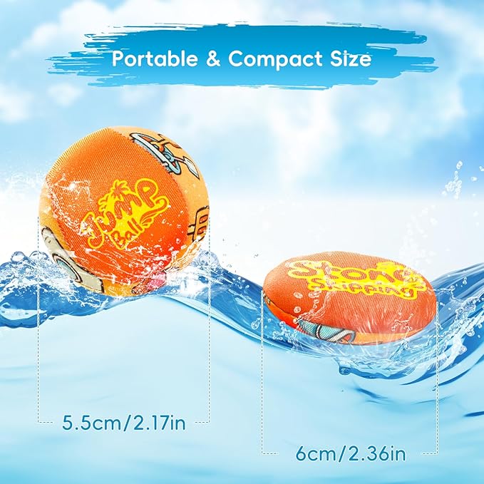 Water Stone Skipping Discs Set 4 Pack – Fun Pool Toys for Kids All Ages – Water Bouncing Skip Ball Toy for Boys & Girls – Best Games Gifts with Your Friends & Family at the Beach, Lake or Pool