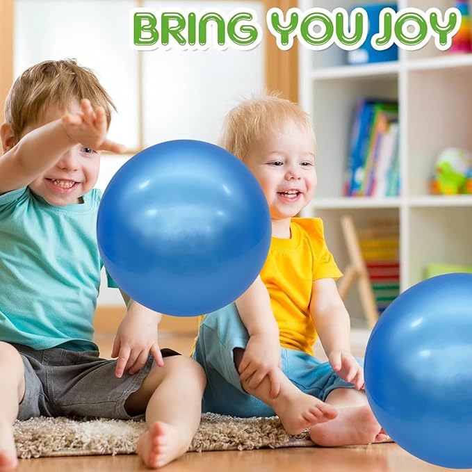 6 Pcs 6 Inch Inflatable Bouncy Balls, with 1 Hand Air Pump