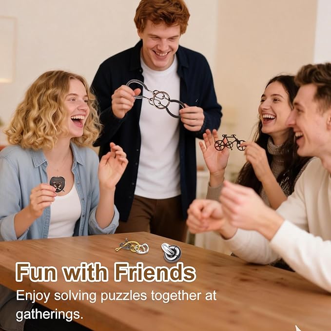 9pcs Metal Brain Teaser Puzzles Lock Puzzle Games Set Gift for Adults Teenagers