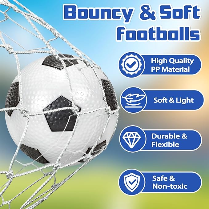Hymaz 6 Inch Mini Soccer Balls for Kids Toddler, 6 Pack Inflatable Mini Balls with Pump, Small Soccer Ball Easter Birthday Gifts for Boys Girls Indoor Outdoor Sports Games Backyard Party Supplies