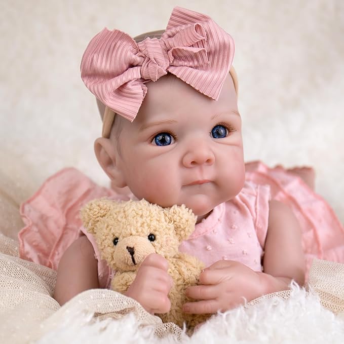 Aori Reborn Baby Dolls Girl 20'' Realistic Newborn Girl - Lifelike Poseable Vinyl Baby Doll with Feeding & Outfit Set - Weighted Body for Cuddling, Gift for Collectors & Kids 3+
