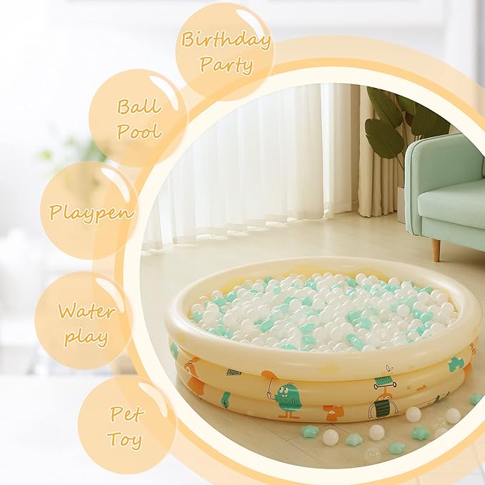 Realhaha Ball Pit Balls 50 100 200 500, Star Shapes for Babies Kids Playpen Plastic Balls for Babies Ball Pool Puppy Playballs