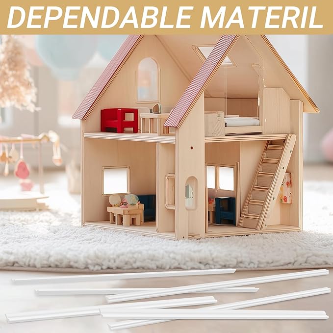 36 Pcs Miniature Dollhouse Trim, Dollhouse Accessories 3 Styles on 1: 12 Scale 8.86'' Long Plastic Dollhouse Trims Finishing Corner