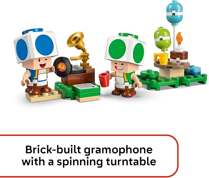 LEGO Super Mario Party at Toad’s House Building Toy - Pretend Play Set for Boys & Girls, Ages 7+ - Kids Building Blocks with Digital Action & 2 Toad Toy Figures - Gift Idea for Birthdays - 72041