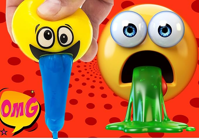 JA-RU Barf Slime Toy Squishy Stress Balls for Kids (1 Fidget Ball Assorted) Throw Up Vomit Slime Balls. Anti Stress Squeeze Toy. Funny Pranks Party Favors Easter Egg Fillers. 5299-1