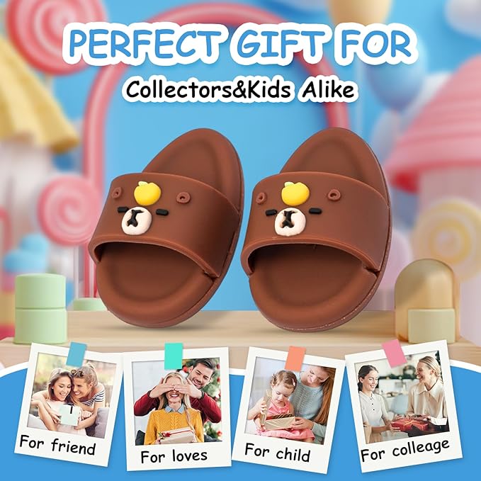 Summer Sandals for Dolls - Blue Open-Toe Slippers, Cute Accessories for Photography, Display & Collectors Age Limit 15 （Brown）