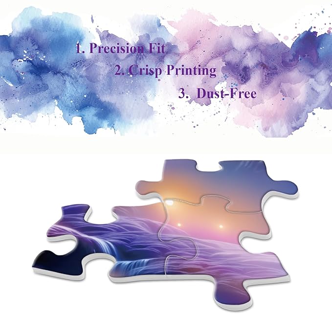 Fantasy Waterfall Landscape Puzzles for Adults 1000 Pieces, River Moon Scenic Jigsaw Puzzle Nature, Starry Night Art Challenging Puzzle as Home Decor