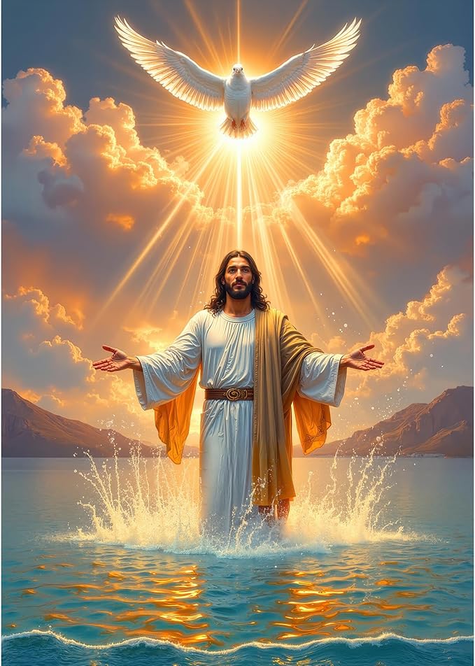 Jesus Christ Puzzles for Adults 1000 Pieces, Holy Spirit Dove Religious Christian Art Jigsaw Puzzle with Letters on Back, Inspirational Wall Decor & Family Game, Easter