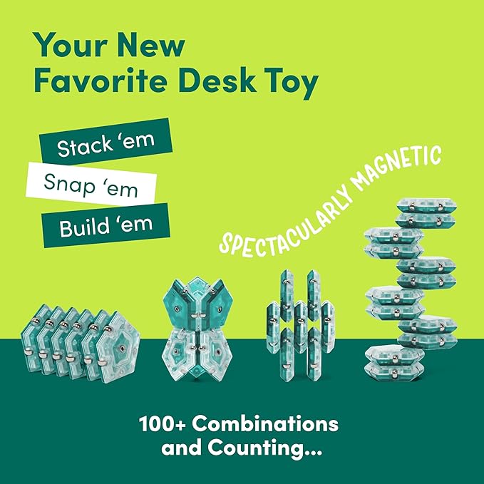 Speks Geode Magnetic Fidget Toy - Sensory Desk Toy for Adults & Teens 14+, Stress Relief Gift, Easter Basket Stuffer, Sphere, Aqua