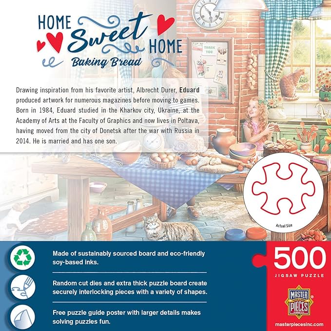 MasterPieces 550 Piece Jigsaw Puzzle for Adults, Family, Or Youth - Baking Bread - 18"x24"