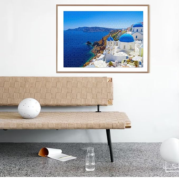 1000 Piece Jigsaw Puzzles for Adults Teens Kids - Fine Art Challenging, Aegean Sea 1000Pcs Puzzle, Family Game Gift, Size 27"x20"