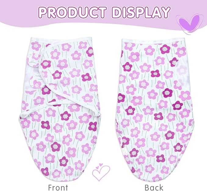 Reborn Baby Dolls Blanket with 4pcs Accessories Set for 17-22 Inch Reborn Baby Doll Clothes Purple Flower Swaddle Blanket Hat Outfit