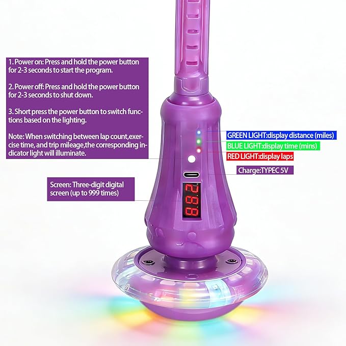 Rechargeable Skip Ball for Kids,Ankle Flashing Jump Toy Purple with LED Lights and Digital Counter, Girls Women Birthday, for Age 5 6 7 8 9 10 11 12,Indoor Outdoor Outside Sports Games