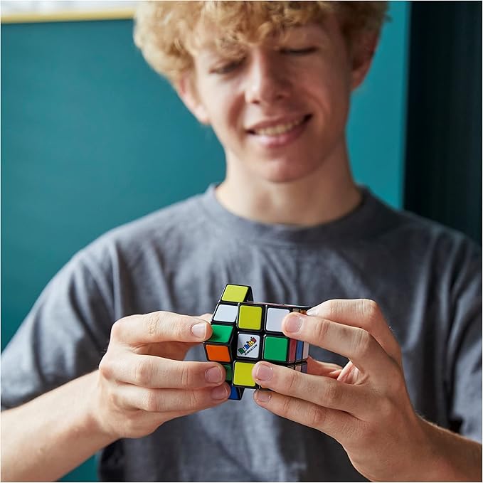 Rubik’s Cube, Original 3x3 Cube with Removable Stickers for Customization in Fun Patterns, Problem-Solving Brain Teaser, Classic Color-Matching Puzzle, Fidget Toy, Sensory Puzzle for Ages 8 & Up