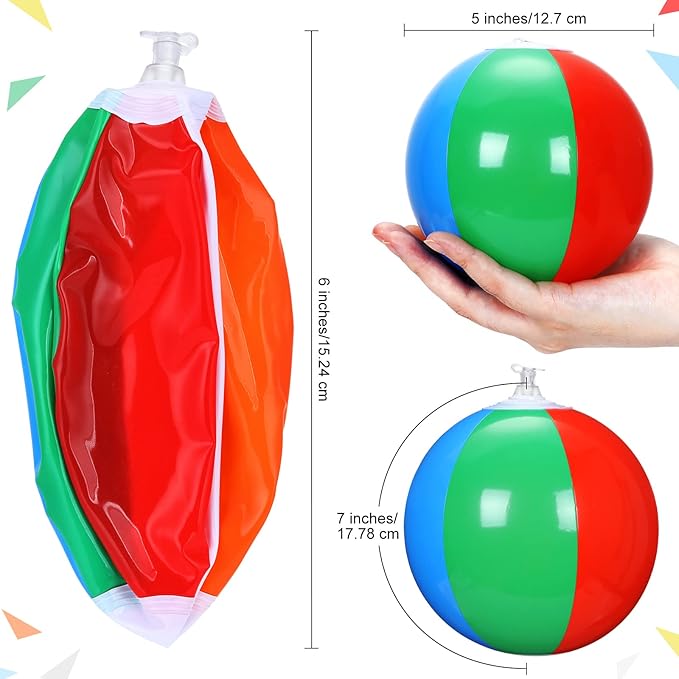 Honoson 50 Pack Mini Beach Balls for Kids 5 Inch Small Inflatable Beach Balls Bulk for The Pool Birthday Party Favors Classic Rainbow Color Blow up Tiny Toy for Summer and Water Games(50 Pack)