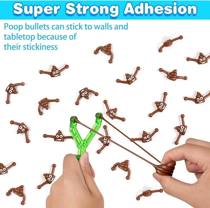 60 Pcs Finger Slingshot Novelty Toys, Toy Poop for Halloween, Fake Poop for Novelty Toys and Amusements, Halloween Poop Rubber Spoof Toy for School Party, Friends Gathering