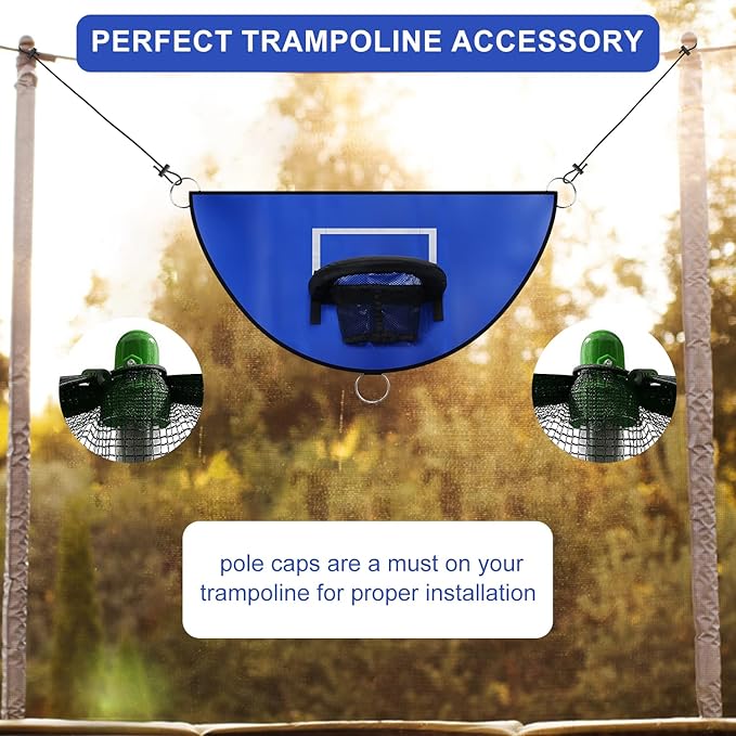 Breakaway Rim Basketball Hoop for Dunking with Mini Basketballs Trampoline Attachment Indoor & Outdoor Use