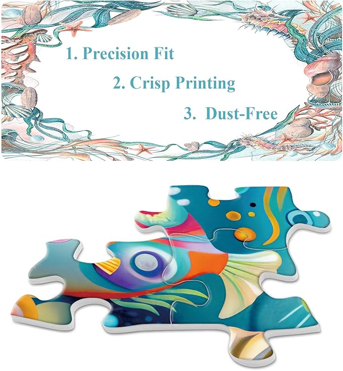 Magic Ocean Fish Puzzle for Adult 1000 Piece, Nature Sea Jigsaw Puzzle Scenery, Colorful Marine Animal Puzzle