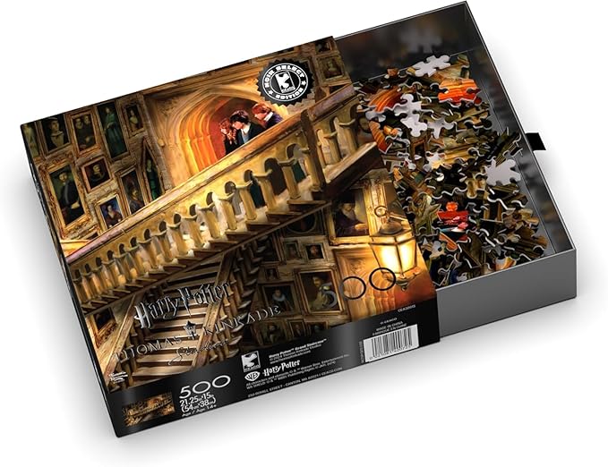 Ceaco - Silver Select - Thomas Kinkade Harry Potter - Grand Staircase - 500 Piece Jigsaw Puzzle for Adults - Challenging Puzzle Perfect for Game Nights