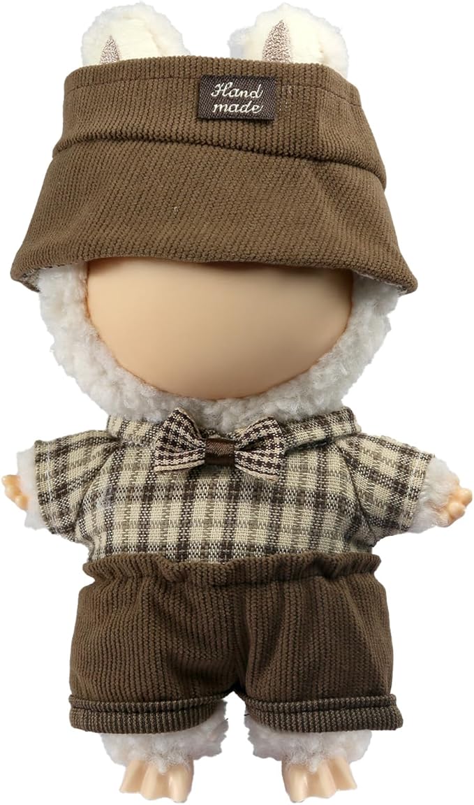 Clothes for LABUBU 17cm Doll (NO Doll),Outfit for LABUBU,Shirt+Pants+Hat Set for LABUBU Dress Up,Accessories for LABUBU