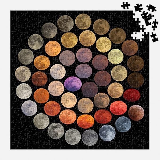 Galison Colors of The Moon 500 Piece Puzzle from Galison - 20" x 20" Puzzle, Photographic Imagery of The of The Moon, Thick & Sturdy Pieces, Fun and Challenging Activity for Adults