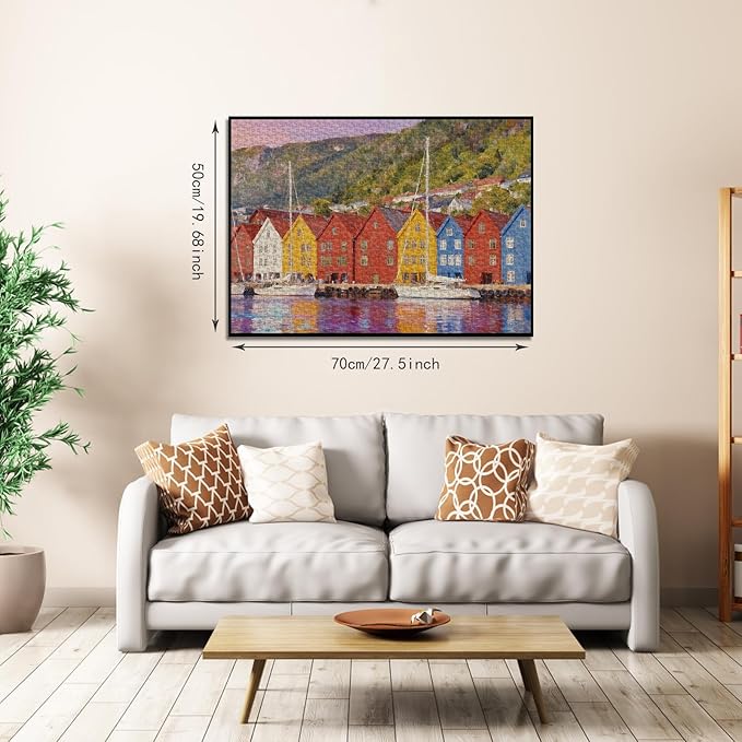 Puzzles for Adults 1000 Pieces Jigsaw Puzzles with Letters on Back Nature Landscape Puzzle Family Wall Decor Impossible Puzzle Fun Gift for Women Men (27.56x19.7 Inch)
