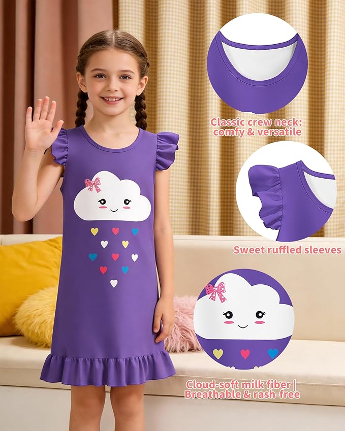 LQSZ Doll and Girl Matching Nightgown Outfit Pajamas Nightie Nightgown for Girls and Dolls Clothes