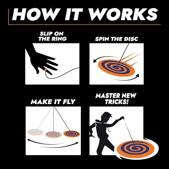 Yo-Spin Pocket-Sized Gyroscopic Fidget Spinner | Fun Sport Toy Combines Frisbee Flying Disk Motion with Yo-Yo Moves | Screen-Free Skill Toy for Kids, Families Teens and Adults | Solo Play | Ages 7+