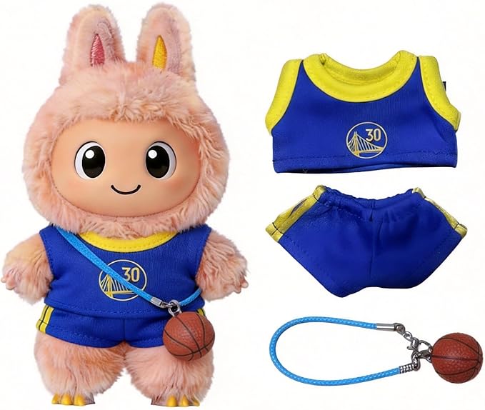 This Sports-Themed Basketball Football 3-piece Set is Suitable for a 17cm Dolls and Also for Other of the Same Size. 【 Key Point 】 Only Clothes, no Dolls. (NO.30 - Deep Blue)
