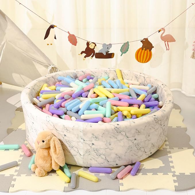 STARBOLO Ball Pit Balls for Toddlers - Pack of 100 Balls 5.12inches Crush Proof Plastic Toy Balls for Toddlers Ball Pits, Ball Pit Play Tent, Baby Pool Water Toys(Mixed 7 Colors)