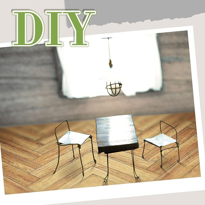 Flutesan 12 Pcs Miniature Dollhouse Wallpaper and Flooring Peel and Stick Mini DIY Self Adhesive Dollhouse Accessories 8.27 x 11.69 Inch (Twill)