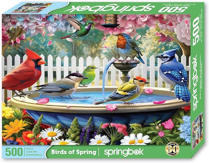 Springbok Birds of Spring 500 Piece Puzzle for Adults - Features North American Wildbirds
