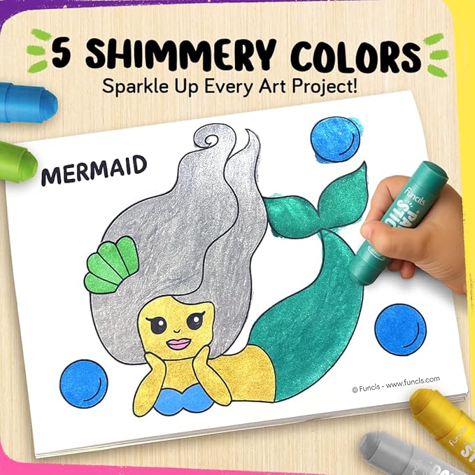 24 Tempera Paint Sticks for Kids with Coloring Book - Washable, Non-Toxic Markers for Toddlers | Works on Paper, Canvas, Wood, Cardboard - Art Craft Supplies, Painting Crayons Ages 1 2 3 4 5 6