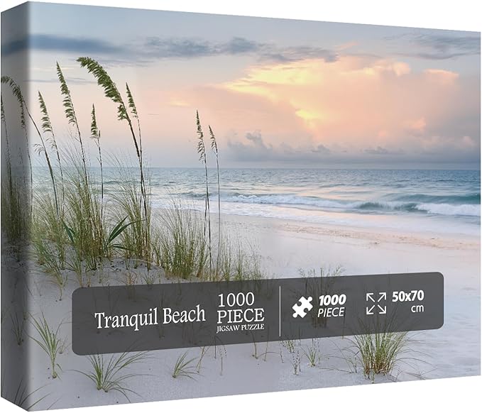 Beach Ocean Puzzle for Adults 1000 Piece, Summer Sunset Landscape Jigsaw Puzzle Nature, Hawaii Sea Challenging Puzzle as Home Decor