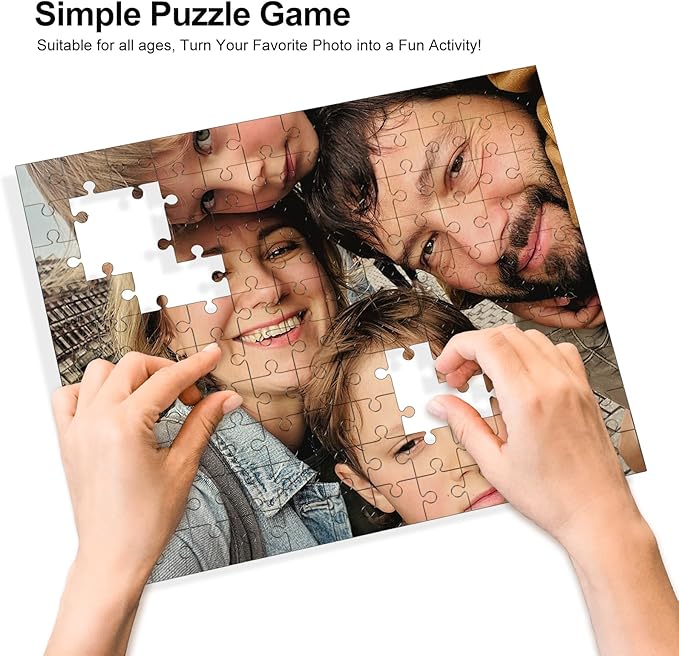Custom Puzzle from Photos 1000 Pieces,Personalized Jigsaw Puzzle for Adult Kids, Make Your Own Photo Puzzle from Picture, Christmas Anniversary Wedding Gift for Women Men GF BF(19.5*29.5In Vertical)