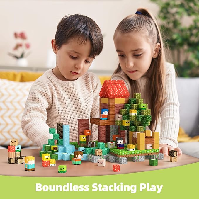 GobiDex 100PCS Magnetic Blocks Kid Building Toys for 3+ Years Old Boys Girls, Upgraded Build MagWonder World with STEM Magnets Toys, Game Based Sensory Gifts for Toddler