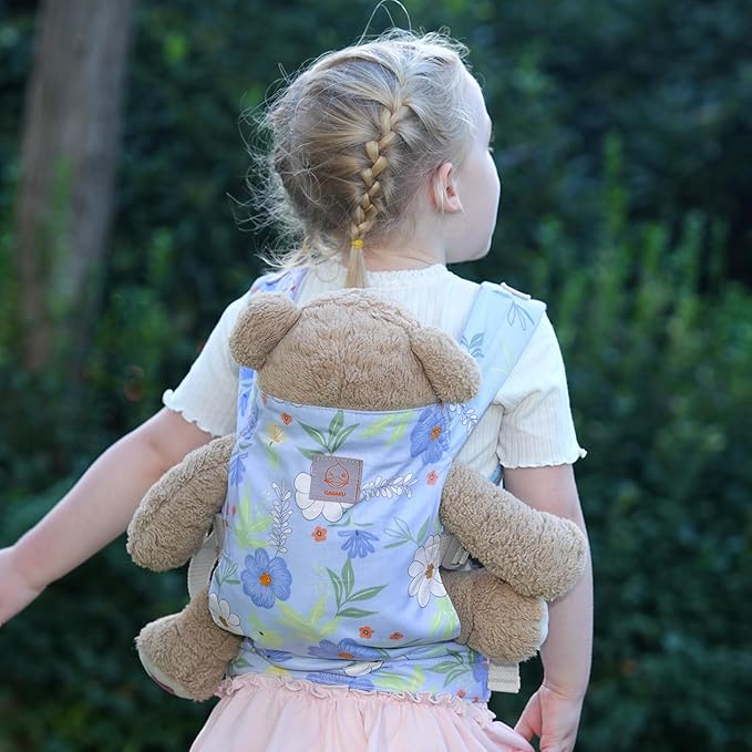 GAGAKU Baby Doll Carrier for Girls Toddlers, Kids Toy Carriers with Adjustable Straps, Reborn Doll Accessories - Blue