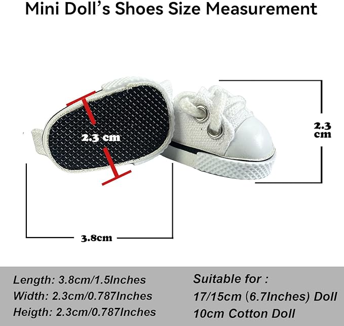 3pcs Lububu Doll Accessories Set Included Mini Glasses, Shoulder Bag and Canvas Shoes, Dress Up Accessories Replacement for 17cm Doll (Shoulder Bag - White)