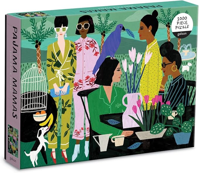 Galison Pajama Mamas Puzzle, 1000 Pieces, 27” x 20” – Difficult Jigsaw Puzzle with Stunning Artwork by Anne Bentley – Thick, Sturdy Pieces, Challenging Family Activity