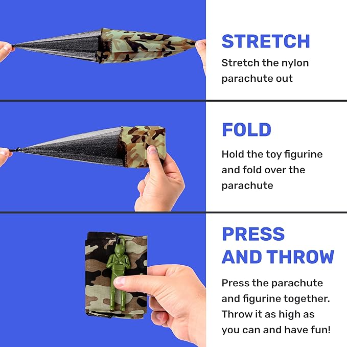 nutty toys Army Parachute Toys for Kids - Tangle Free Outdoor Flying Parachute Men, Best Indoor & Outside Toys for 4 5 6 7 8 9 10 11 12 Year Old, Top Easter Basket Stuffers 2026, Unique Boys Gifts